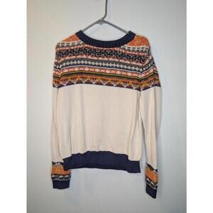 Aventura Fair Isle Organic Cotton Knit Sweater Cream Multi Women’s XL